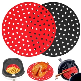 Kit 3 Protetor Redondo de Silicone para Air Fryer Tapete Antiaderente Garante uma Culinaria sem Grudar