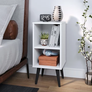 Mesa De Cabeceira Mudo Retro Charme Quarto Cama Branco
