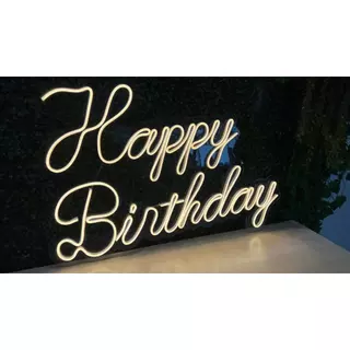 Happy Birthday Neon Led Decoração Festas em Acrílico