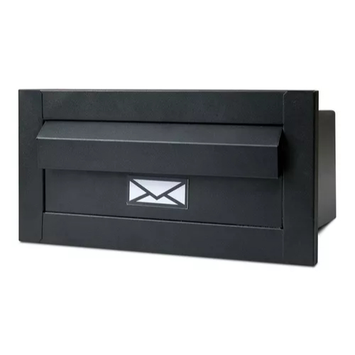 Caixinha De Correio Inox Moderna,Preta Branca Cromada Para Muros de Embutir Elegante