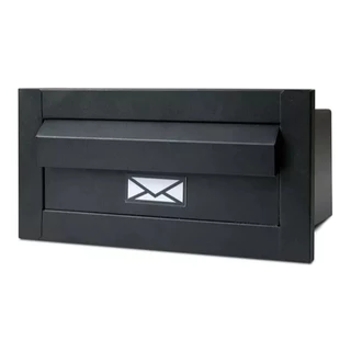 Caixinha De Correio Inox Moderna,Preta Branca Cromada Para Muros de Embutir Elegante