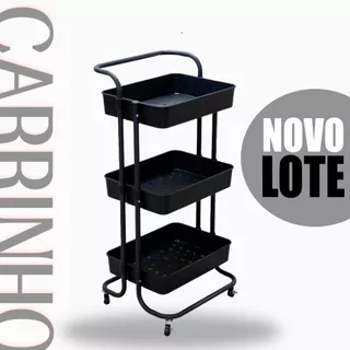 Carrinho Organizador Multiuso Com Rodinhas Banheiro Lavanderia 3 Prateleiras Várias Cores