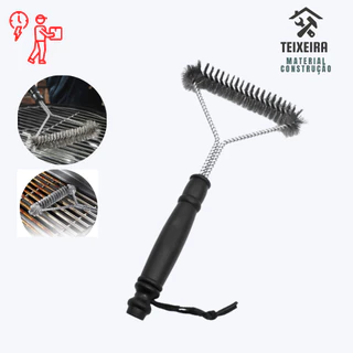 Escova de Aço Limpador de Grelha Churrasqueira Limpa Grelha e Espeto 30cm