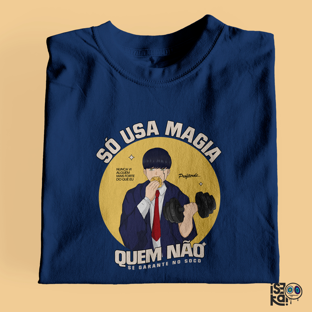 Camiseta Só usa magia (Mashle) - 100% algodão e Unissex - Isekai Loja