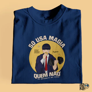 Camiseta Só usa magia (Mashle) - 100% algodão e Unissex - Isekai Loja