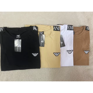 Camiseta Masculina Algodão Peruana Arm 40.1 com fita na manga bordado elastano
