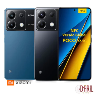 Celular Smartphone Poco X6 256GB 12RAM e 8RAM 5G Preto e Azul Global NFC - Xiaomi original