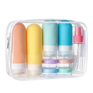 Kit Potes Frascos Silicone Viagem Creme Shampoo Condicionador Cosméticos 17 Peças