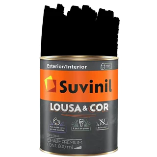 Tinta Preto Absoluto Suvinil Lousa Madeira Metal e Parede Riscar Giz Lavável Interna Externa Antimofo 800ml