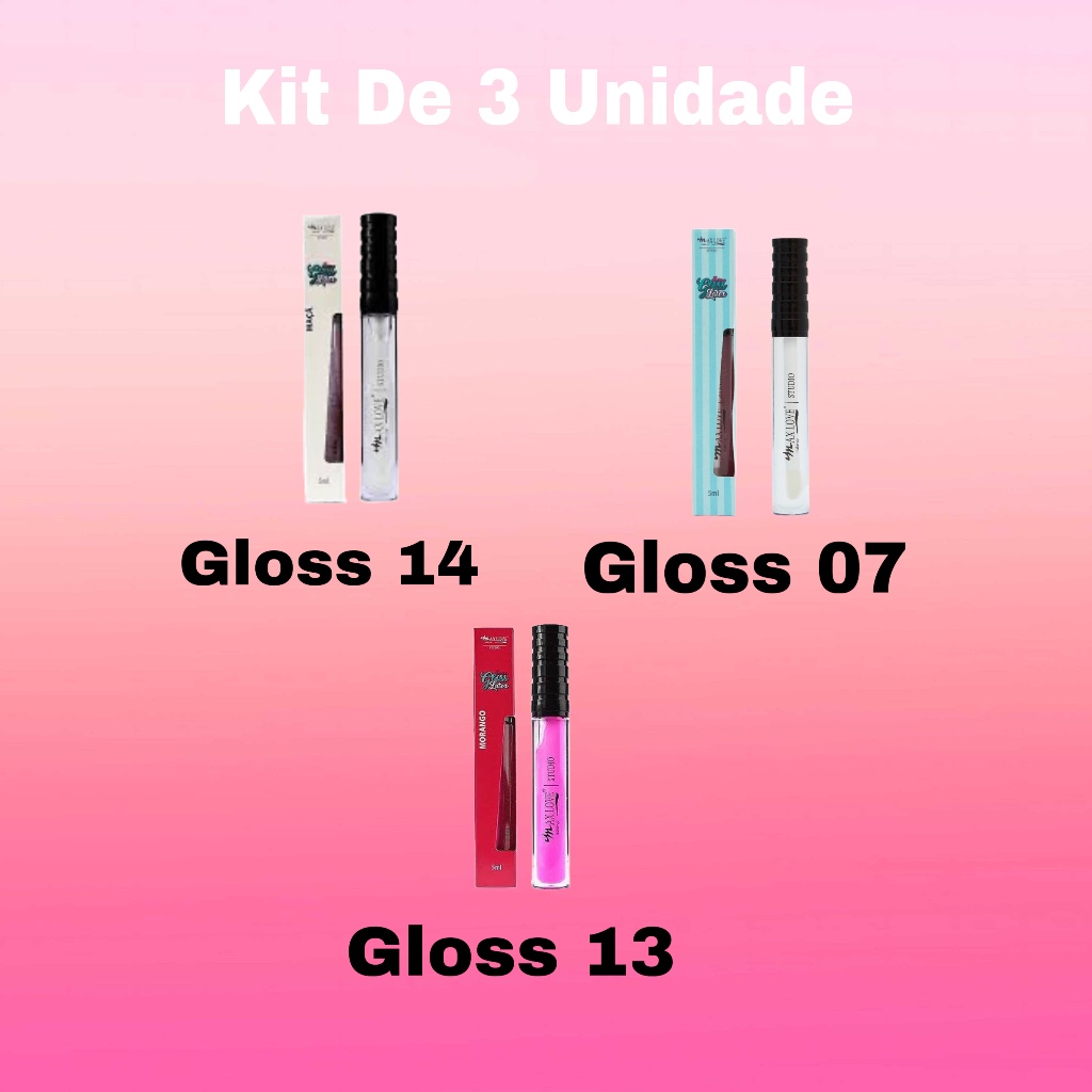 Kit 3 Unidade De Brilho Labial Gloss | Shopee Brasil
