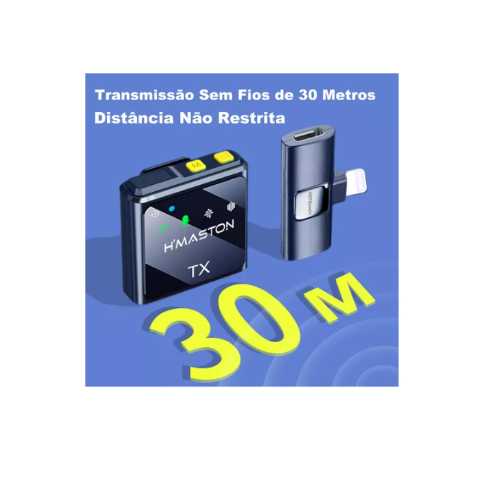 Microfone Sem Fio Duplo Lapela Profissional Android iPhone 8