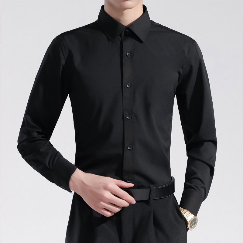 Importar Camisa Social Masculina Manga Comprida Escritório casual Slim Fácil