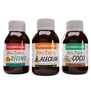 Kit Óleo Capilar Rícino Alecrim Coco 60ml Terapia Capilar Hidratação e Nutrição Intensa 60ml