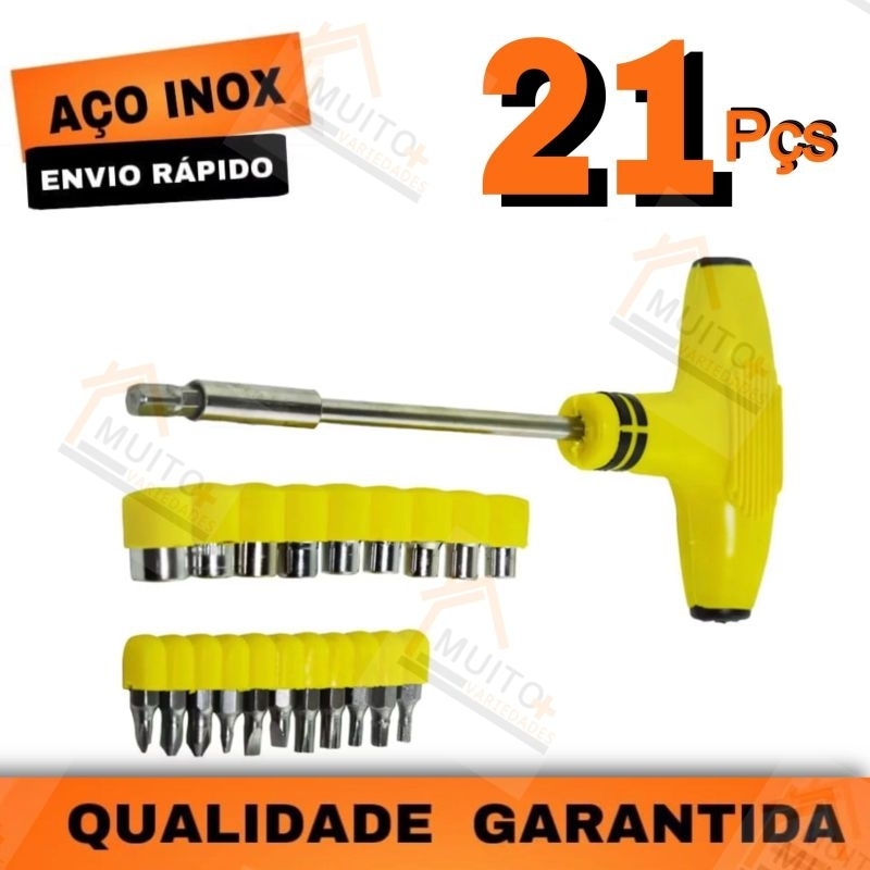 Jogo De Ferramentas Chave Universal tipo Fenda/philips E Soquetes Tipo T 24 peças