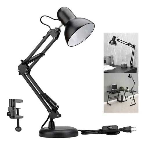 Luminária De Mesa Articulada Abajur Base E Garra de borda E-27