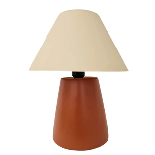 Abajur luminária de Mesa de Cerâmica Rústico cor terracota Super Barato