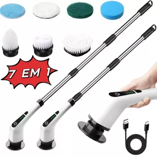 Escova 7 Em 1 Recarregável De Limpeza Ajustável Janela Banheiro E Cozinha Ferramenta