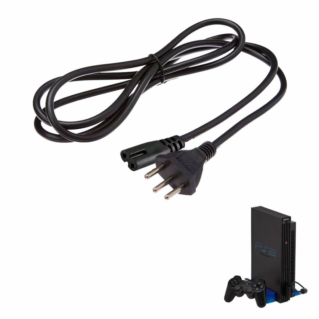 Cabo De Energia Para Vídeo Game Playstation 2 PS2 FAT ( Cabo de Alimentação / Cabo de força ) - R246