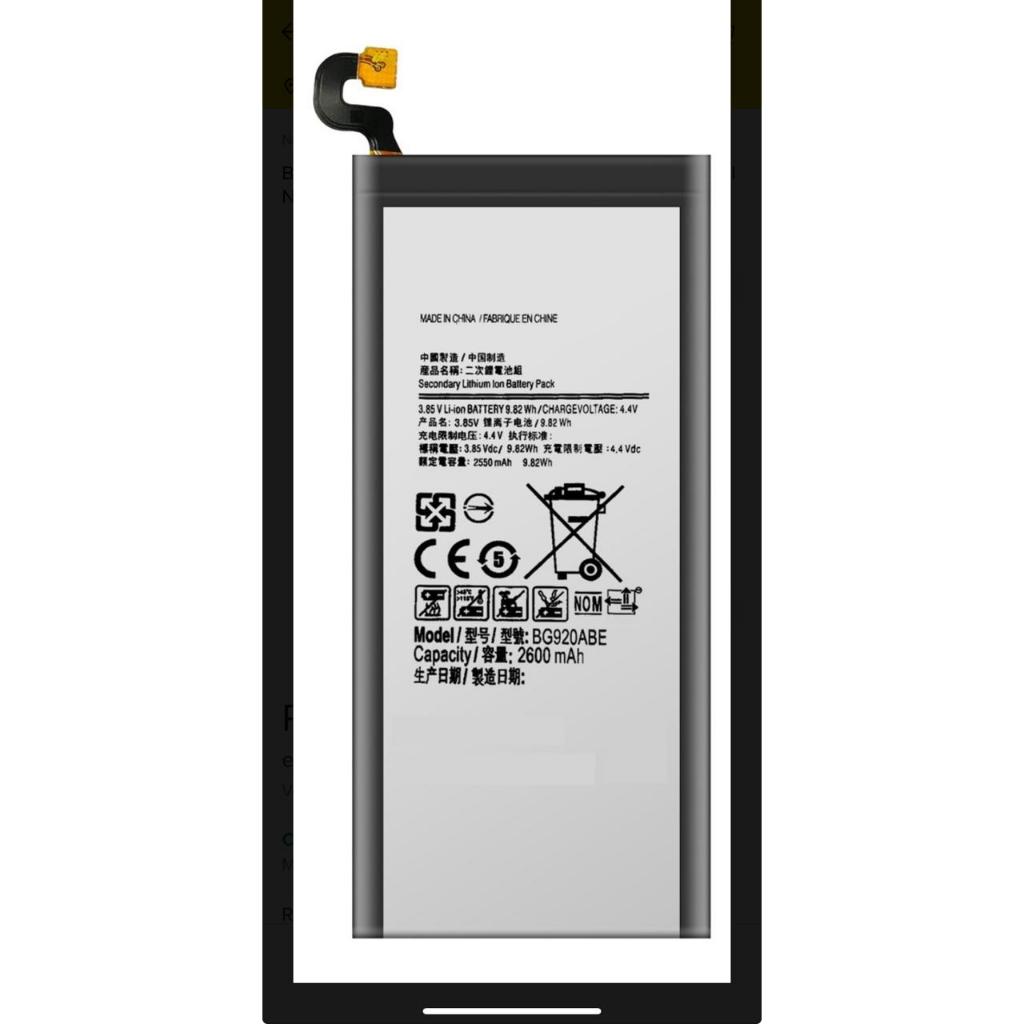B.a.t.e.r.i.a Galaxy S6 Eb-bg920abe 2550mah Oirginal Nova Nf