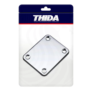 Neck Plate Placa De Braço Cromado Com Protetor Para Guitarra Baixo