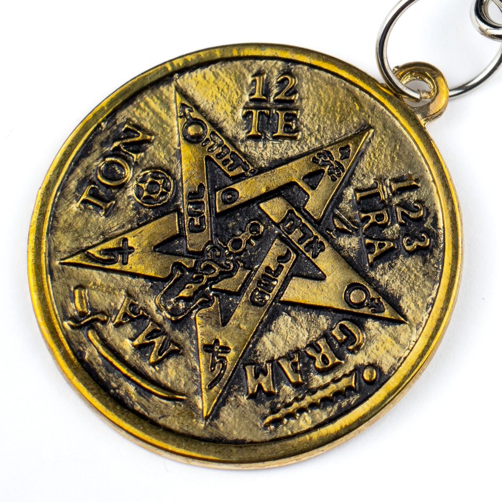 Chaveiro Tetragramaton 10 cm Metal Dourado