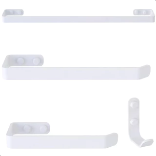 Kit Acessórios Para Banheiro 4 peças Toalheiro Suportes Branco Anti ferrugem