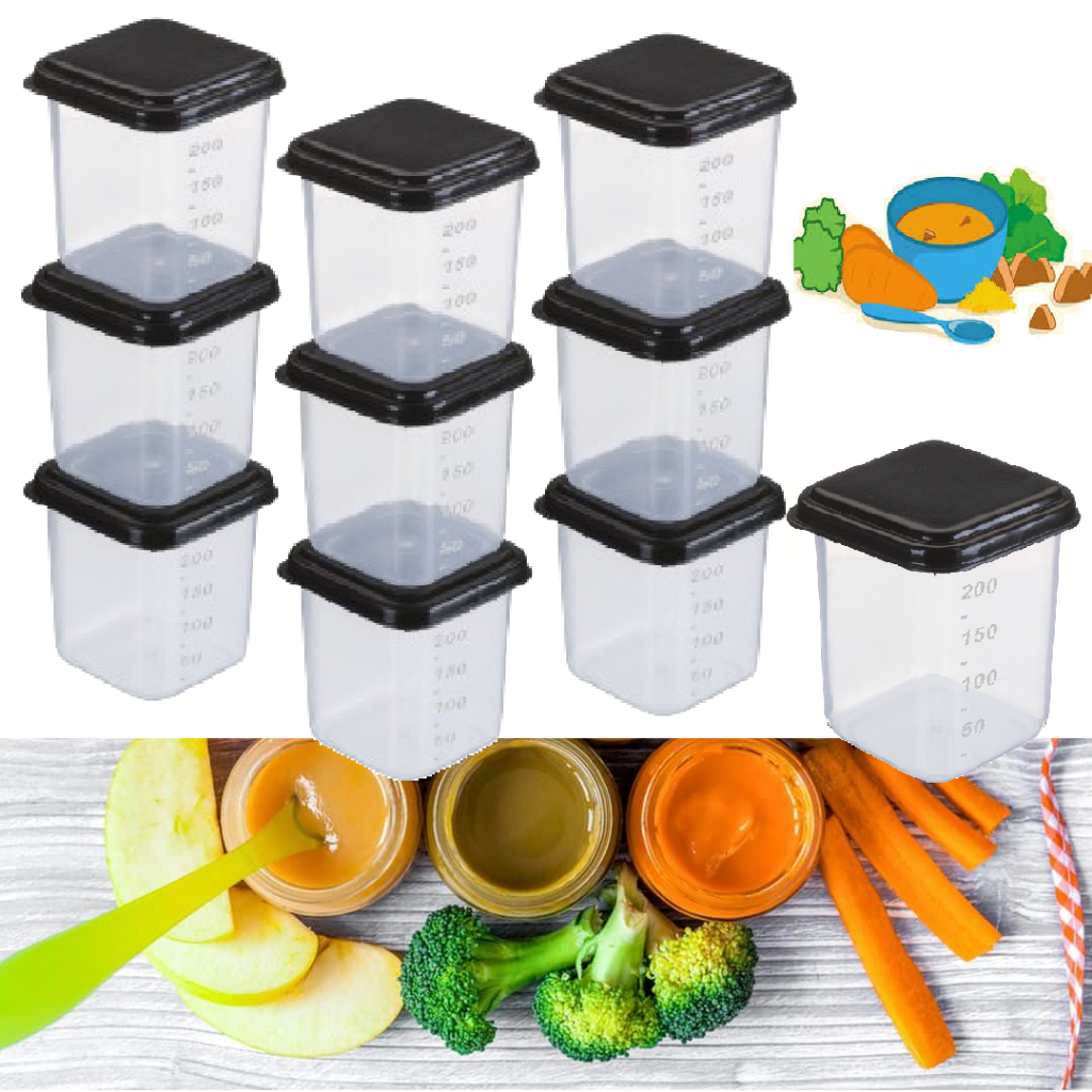 10 Potes Papinha 250 ml Livre BPA com Graduação