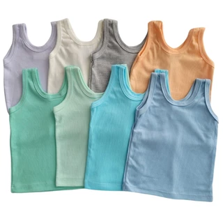 Kit 3,5,10,15 Camiseta Regata Bebê Verão Malha Sortido Calor básica Tamanhos P ao 3