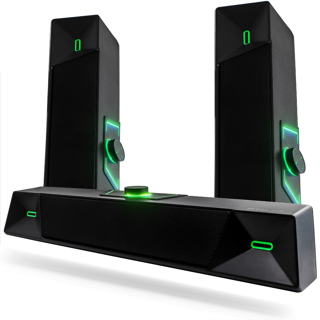 Caixa De Som Soundbar Volume Alto Pc Notebook Portátil 7W Iluminação Led Auxiliar P2 USB