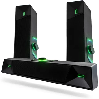 Caixa De Som Soundbar Volume Alto Pc Notebook Portátil 7W Iluminação Led Auxiliar P2 USB