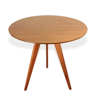 Mesa de Jantar Redonda Base Tripé em Madeira Maciça - 80 cm