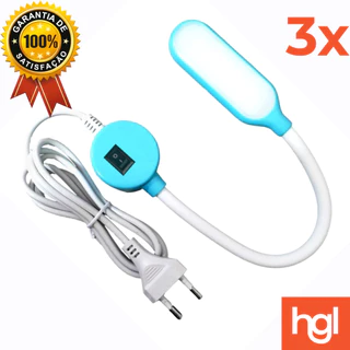 3 Luminária LED 22 Pontos com Braço e Imã p/ Máquina de Costura (3 luminárias)