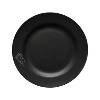 PRATO PARA SOBREMESA DE PORCELANA MANHATTAN PRETO 19CM COM 6 PEÇAS