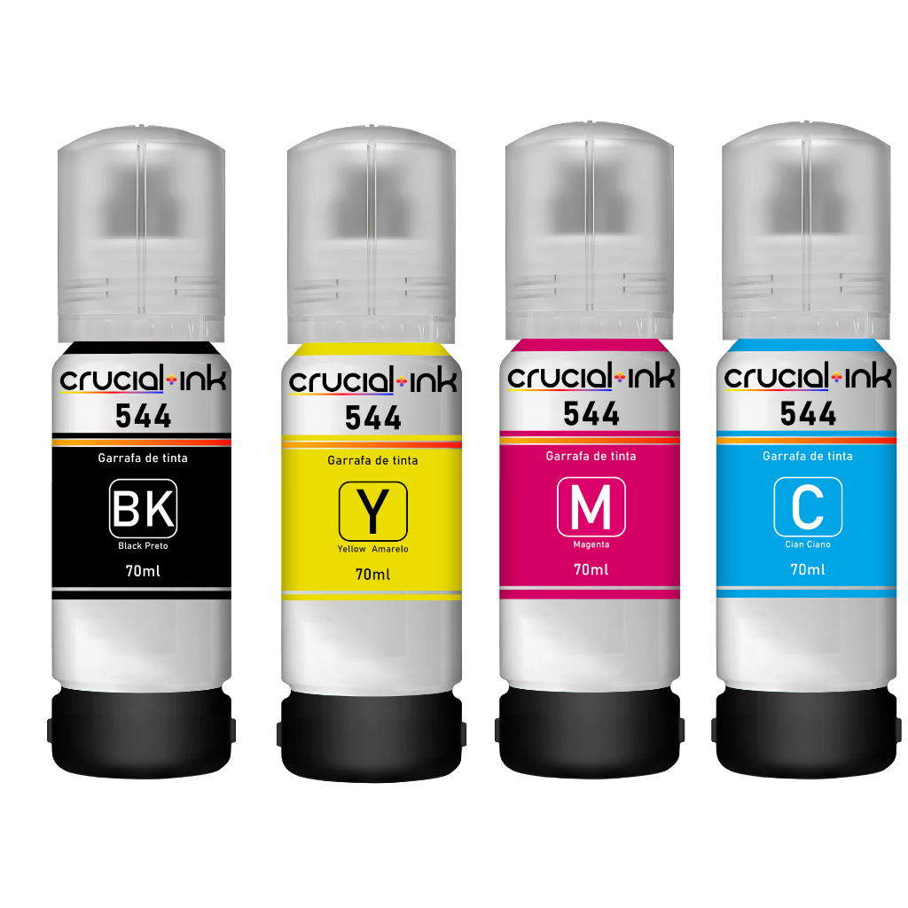 KIT 4 TINTA T544 P/ Uso EPSON T544 L3150 L3250 L3110 L3210 L5190 L5290 L1250