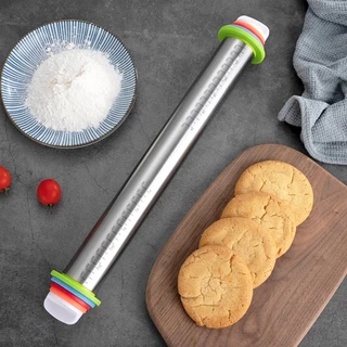 Rolo De Massa Inox Ajustável C/ Medidas Confeitaria Cozinha
