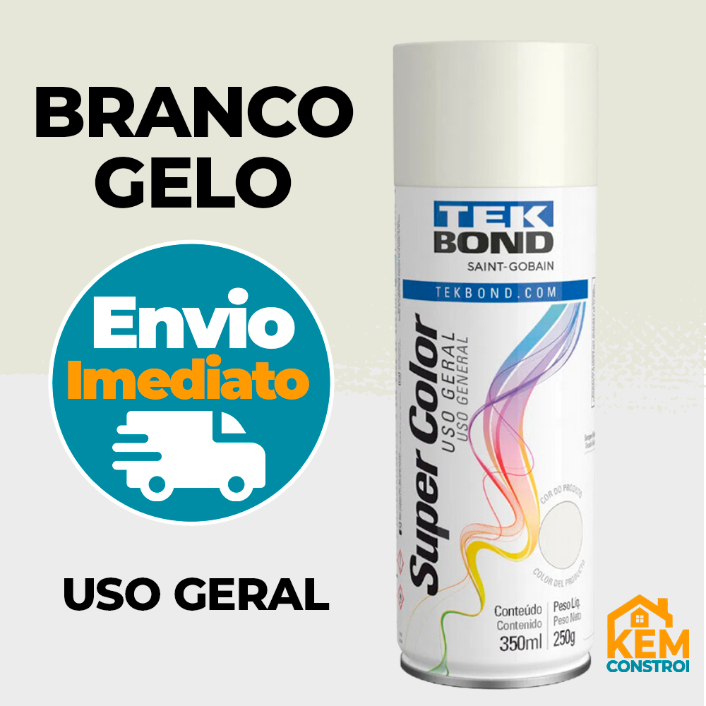 Tinta Spray Uso Geral 350ML Branco Gelo Tekbond | Shopee Brasil