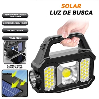 Lanterna solar Recarregável led À Prova D'água Lâmpada De Trabalho De Busca Longa Alcance Luz De Emergência De Alta Potência For