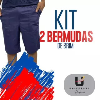 kit duas bermudas de brim