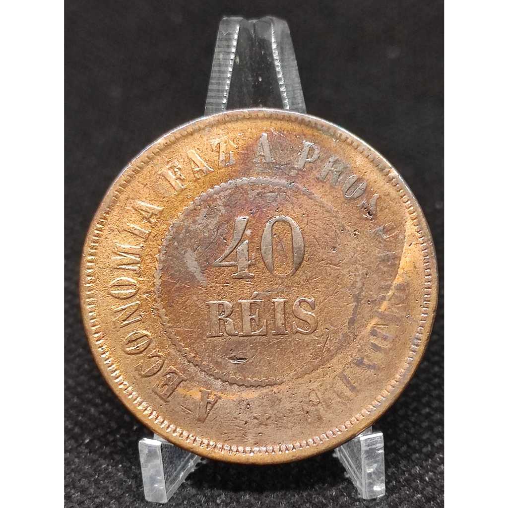 Moeda 40 Réis ano 1907 bronze | Shopee Brasil