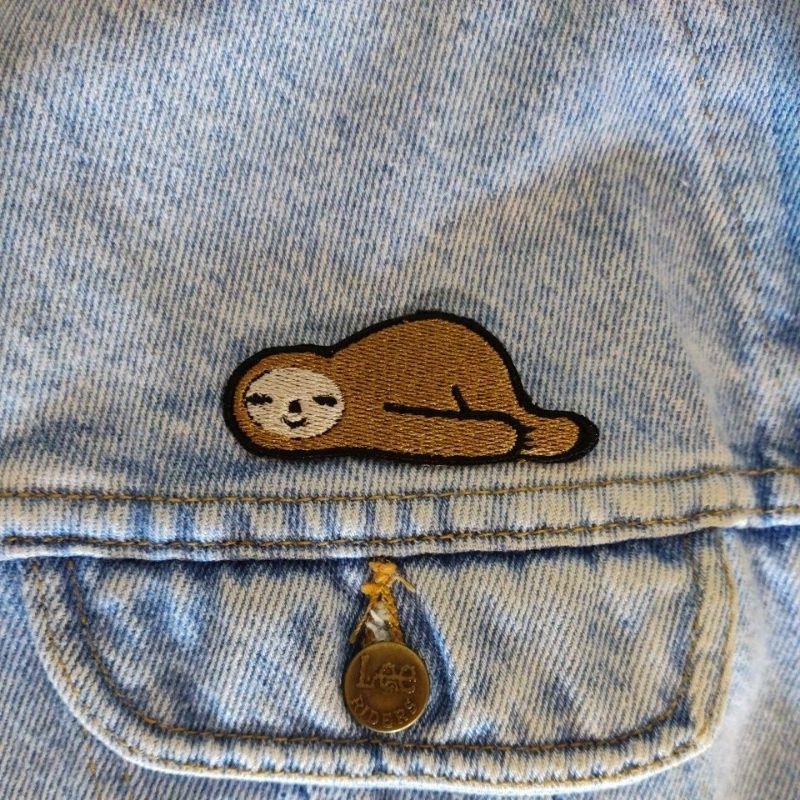 bicho preguiça fofo patche patch bordado termocolante