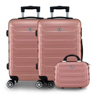 Kit 3 Unidades Mala Bordo Viagem Com Frasqueira Padrão ANAC Rígida ABS