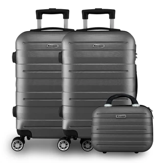 Kit Malas de Bordo Viagem ABS Rígido Bagagem de Mãos Frasqueira Rodinhas 360