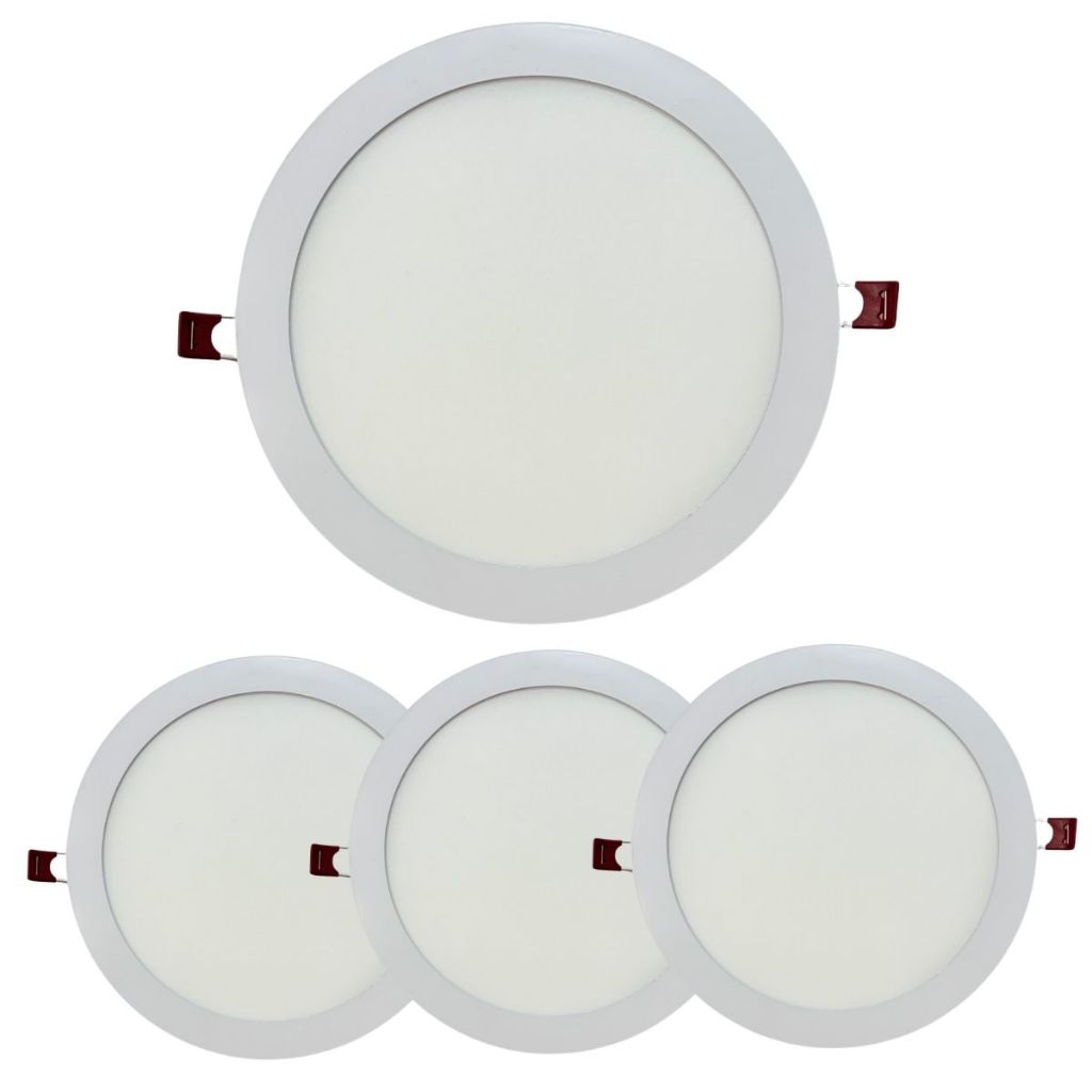 Kit 4 Luminaria Painel Plafon Embutir 18W Redonda Led 18w Bivolt