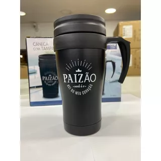 CANECA DIA DOS PAIS COM TAMPA ESCRITO PAIZÃO