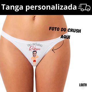 Calcinha personalizada com frase foto dia dos namorados