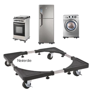 Suporte De Geladeira / Maquina De Lavar E Fogão Inox Com Rodinhas Grande em Oferta na Shopee
