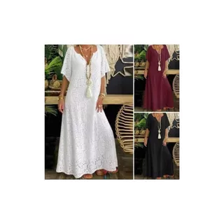 Vestido Longo Festa Soltinho com Mangas VE 064 em Oferta na Shopee