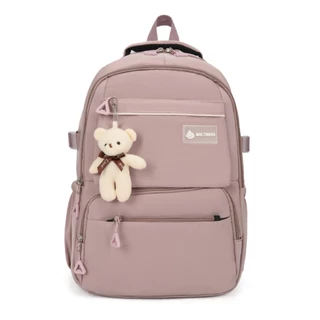 Mochila Feminina Masculina Com Pelúcia Para Escolar Grande Delicada Costurada Reforçada Nylon Resistente Multineos em Oferta na Shopee