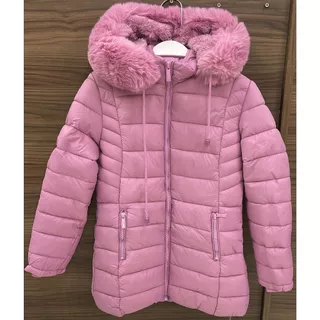 jaqueta casaco infantil menina com capuz removivel bolso de ziper no344