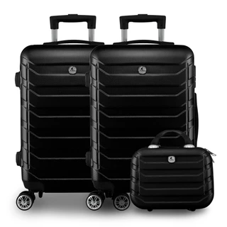 Kit Mala Bordo Rígida Com Frasqueira Bagagem de Mãos Viagem Avião Padrão ANAC Regulamentada Rodinhas Duplas 360